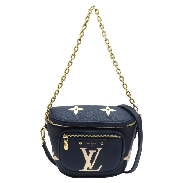 藍色 原花 牛皮 壓紋 Mini Bumbag 肩背包 M85636【LOUIS VUITTON LV 路易威登】 M85636