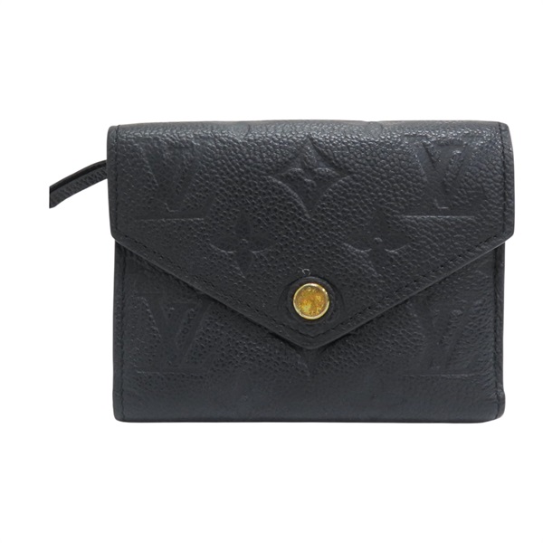 黑色牛皮 原花壓紋 Victorine 扣式短夾 M64060【LOUIS VUITTON LV 路易威登】 M64060