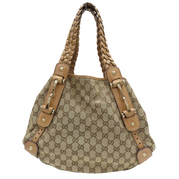 卡其色 緹花帆布 肩背包【GUCCI 古馳】 162900