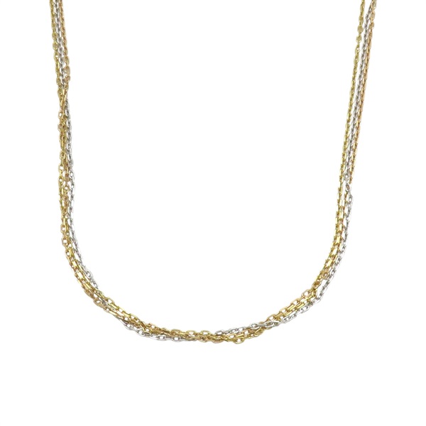Trinity 三色金 18K 白金/黃金/玫瑰金 鍊條項鍊【Cartier 卡地亞】