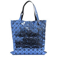 藍色 幾何圖形 PVC塗層帆布 手提包【BAO BAO ISSEY MIYAKE 三宅一生】
