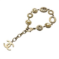 金色鍍金 白色圓珠 手鍊【CHANEL 香奈兒】