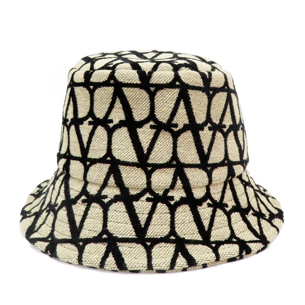 黑色V字樣 棉質 Garavani Toile Iconographe 漁夫帽 56【Valentino 范倫鐵諾】 3W2HGA66IEK