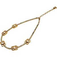 金色鍍金 雙C水鑽 項鍊【CHANEL 香奈兒】