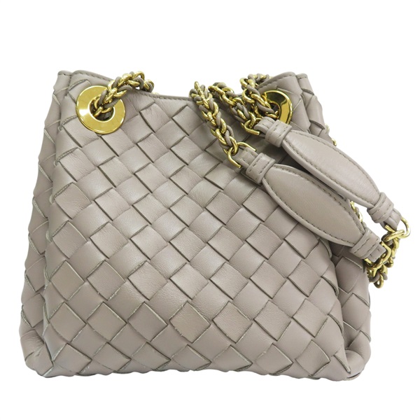 灰色 羊皮編織 肩背包【BOTTEGA VENETA BV 寶緹嘉】 817175