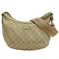 米色/烏木色 緹花帆布 肩背包【GUCCI 古馳】 181092