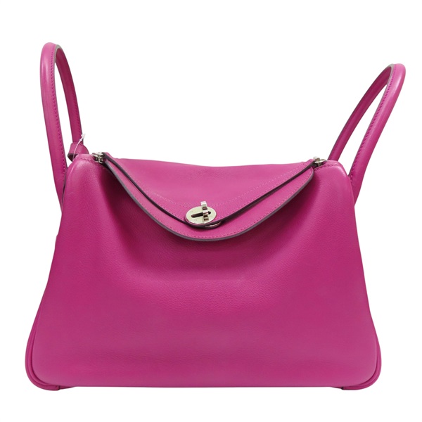 玉蘭粉 Evercolor牛皮 Lindy 30 肩背包 銀釦 A刻 (發霉)【HERMES 愛馬仕】