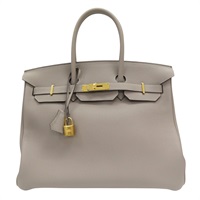 斑鳩灰 Togo牛皮 Birkin 35 柏金包 手提包 A刻 金扣【HERMES 愛馬仕】