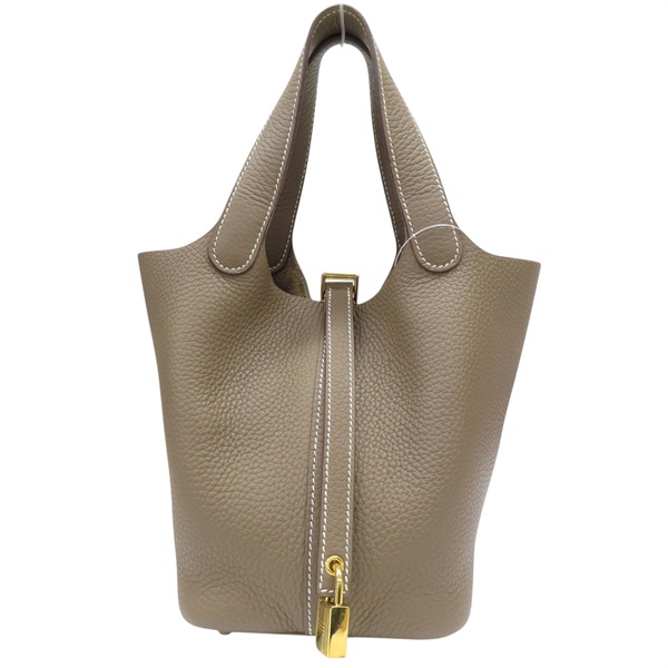 大象灰 TC牛皮 Picotin Lock 18 手提包 B刻 金扣【HERMES 愛馬仕】