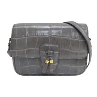 灰色牛皮 鱷魚皮壓紋 Tassels  肩背包【CELINE 賽琳】