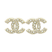 金色 鍍金 雙C珍珠 耳環 【CHANEL 香奈兒】