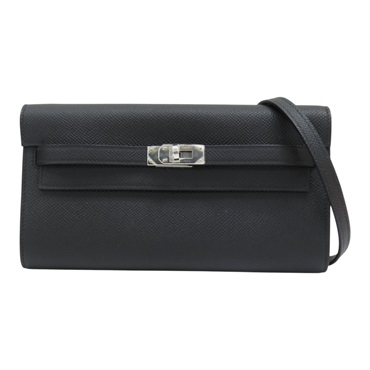 黑色 Epsom牛皮 Kelly To Go Wallet 肩背包 K刻 銀扣【HERMES 愛馬仕】