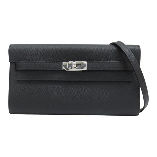 黑色 Epsom牛皮 Kelly To Go Wallet 肩背包 K刻 銀扣【HERMES 愛馬仕】