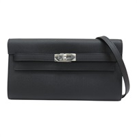 黑色 Epsom牛皮 Kelly To Go Wallet 肩背包 K刻 銀扣【HERMES 愛馬仕】