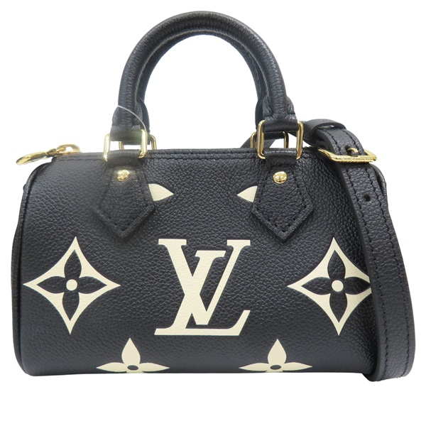 黑色/米白色 牛皮 Nano Speedy 肩背包【LOUIS VUITTON LV 路易威登】 M81456