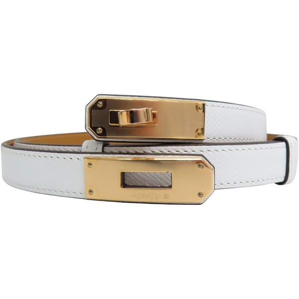 白色 EPSOM牛皮 Kelly 18 皮帶 K刻【HERMES 愛馬仕】