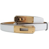 白色 EPSOM牛皮 Kelly 18 皮帶 K刻【HERMES 愛馬仕】