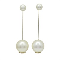 白色大圓珠 墜飾 耳環【CHANEL 香奈兒】