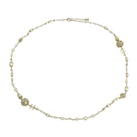 金色金屬 白色人造珠 項鍊【CHANEL 香奈兒】