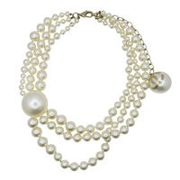 白色 人造珍珠 金屬 項鍊【CHANEL 香奈兒】