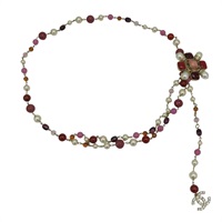 粉/白色 串珠 腰鍊【CHANEL 香奈兒】