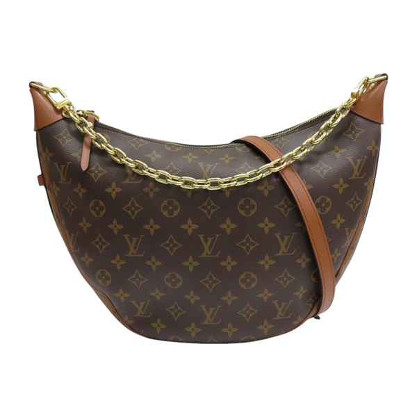 棕色 原花 Reverse帆布 Loop Hobo 肩背包【LOUIS VUITTON LV 路易威登】 M46311