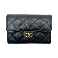黑色 荔枝紋 牛皮 卡夾 名片夾 AP0214【CHANEL 香奈兒】 AP0214