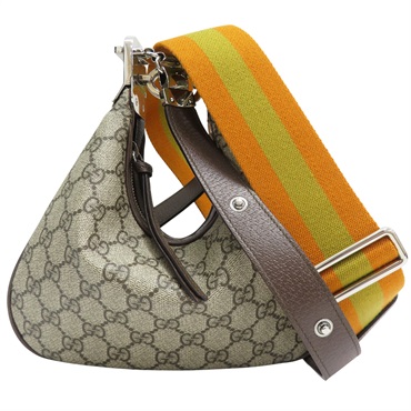 烏木色 雙G Supreme帆布 Attache 肩背包【GUCCI 古馳】 699409