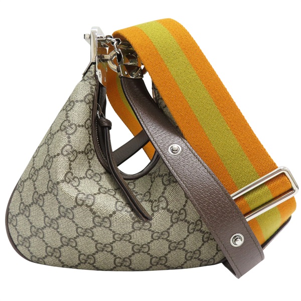 烏木色 雙G Supreme帆布 Attache 肩背包【GUCCI 古馳】 699409