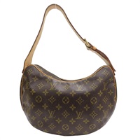 棕色 原花 帆布 Croissant MM 肩背包【LOUIS VUITTON LV 路易威登】 M51512