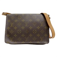 棕色 原花 帆布 Musette Tango 肩背包【LOUIS VUITTON LV 路易威登】 M51257