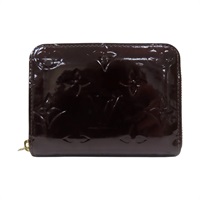 酒紅色 原花壓紋 漆皮 拉鍊 零錢包 M93607【LOUIS VUITTON LV 路易威登】 M93607