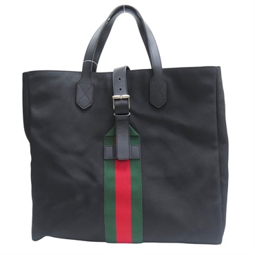 黑色 帆布 托特包【GUCCI 古馳】 337069