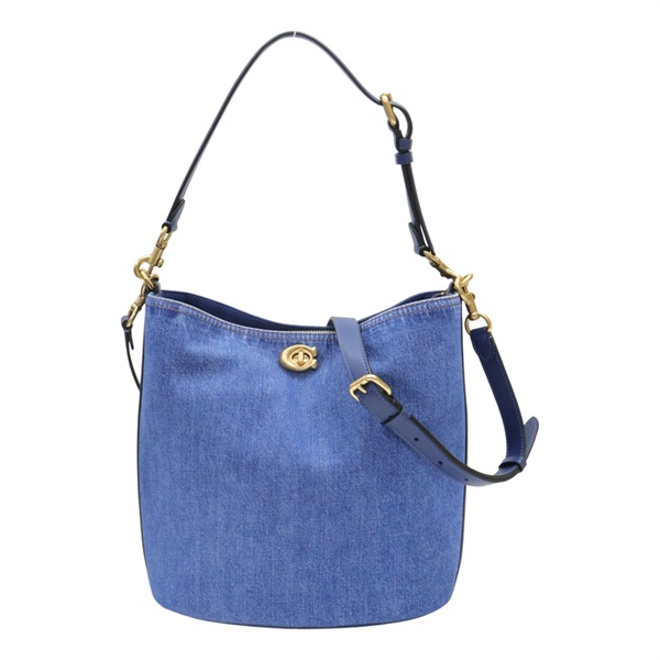深藍色 牛仔布 bucket bag 肩背包【COACH 蔻馳】 M2480 CAT44