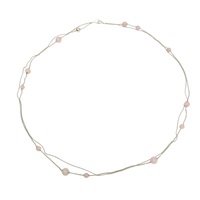 925純銀 粉晶圓珠 項鍊【GEORG JENSEN 喬治傑生】