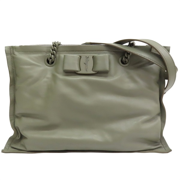 綠色 牛皮 Viva Bow 肩背包【Salvatore Ferragamo 費拉格慕】