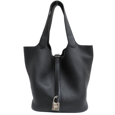 黑色 Taurillon牛皮 Picotin Lock 22 手提包 U刻 銀扣【HERMES 愛馬仕】