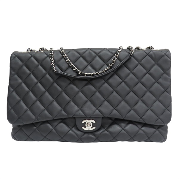 黑色 羊皮 肩背包 銀釦【CHANEL 香奈兒】