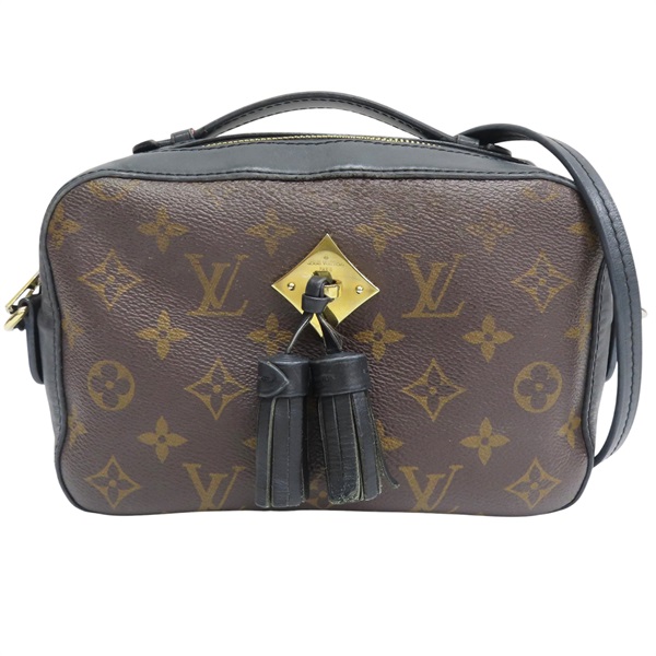棕色 原花 PVC帆布 黑色 牛皮飾邊 流蘇 肩背包【LOUIS VUITTON LV 路易威登】 M43555
