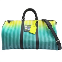 黃綠漸層 條紋 帆布 Keepall Bandouliere 50 行李袋【LOUIS VUITTON LV 路易威登】 M59912