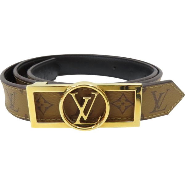 棕色 原花帆布 Dauphine 雙面皮帶 85cm M0203【LOUIS VUITTON LV 路易威登】 M0203