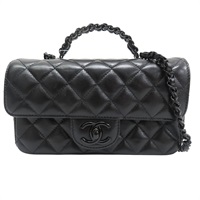 黑色 牛皮 手把 鏈帶 肩背包【CHANEL 香奈兒】 AS5243