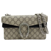 烏木色 PVC帆布 鏈帶肩背包【GUCCI 古馳】 499623