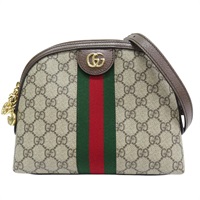 GG Supreme帆布 牛皮飾邊 肩背包【GUCCI 古馳】 499621