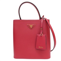 紅色 牛皮 水桶包 兩用包【PRADA 普拉達】 1BA212