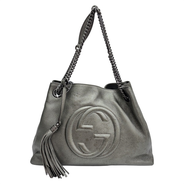 綠色 牛皮 Soho 流蘇吊飾肩背包 【GUCCI 古馳】 308982