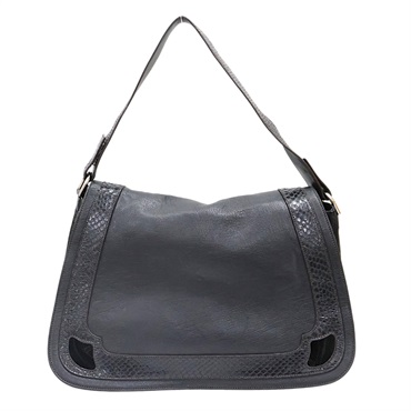黑色 蛇皮 絨面革 Marcello de Cartier Saddle Bag 肩背包 兩用包【Cartier 卡地亞】