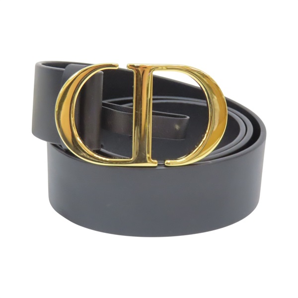 黑色牛皮 30 Montaigne belt 皮帶 75CM【Dior 迪奧】