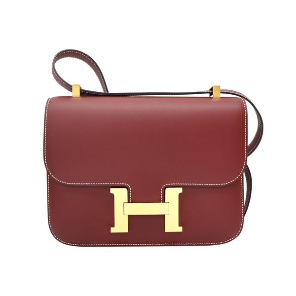 愛馬仕紅 牛皮 CONSTANCE 23 康康包 肩背包 □G刻【HERMES 愛馬仕】