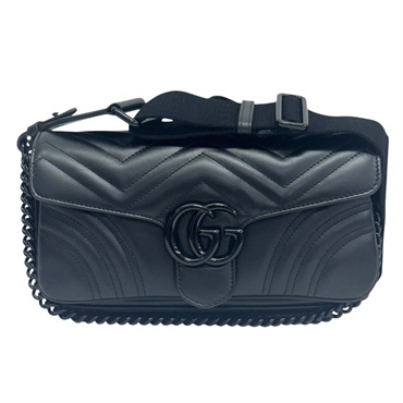 黑色 牛皮 肩背包【GUCCI 古馳】 734814